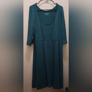 AVA & VIV NEW NET DARK TEAL BLUE GREEN CASUAL FLARE JERSEY DRESS SZ 1X